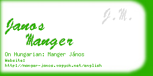 janos manger business card